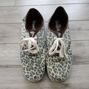 Skechers Cali Sequined leopard print Size 8.5